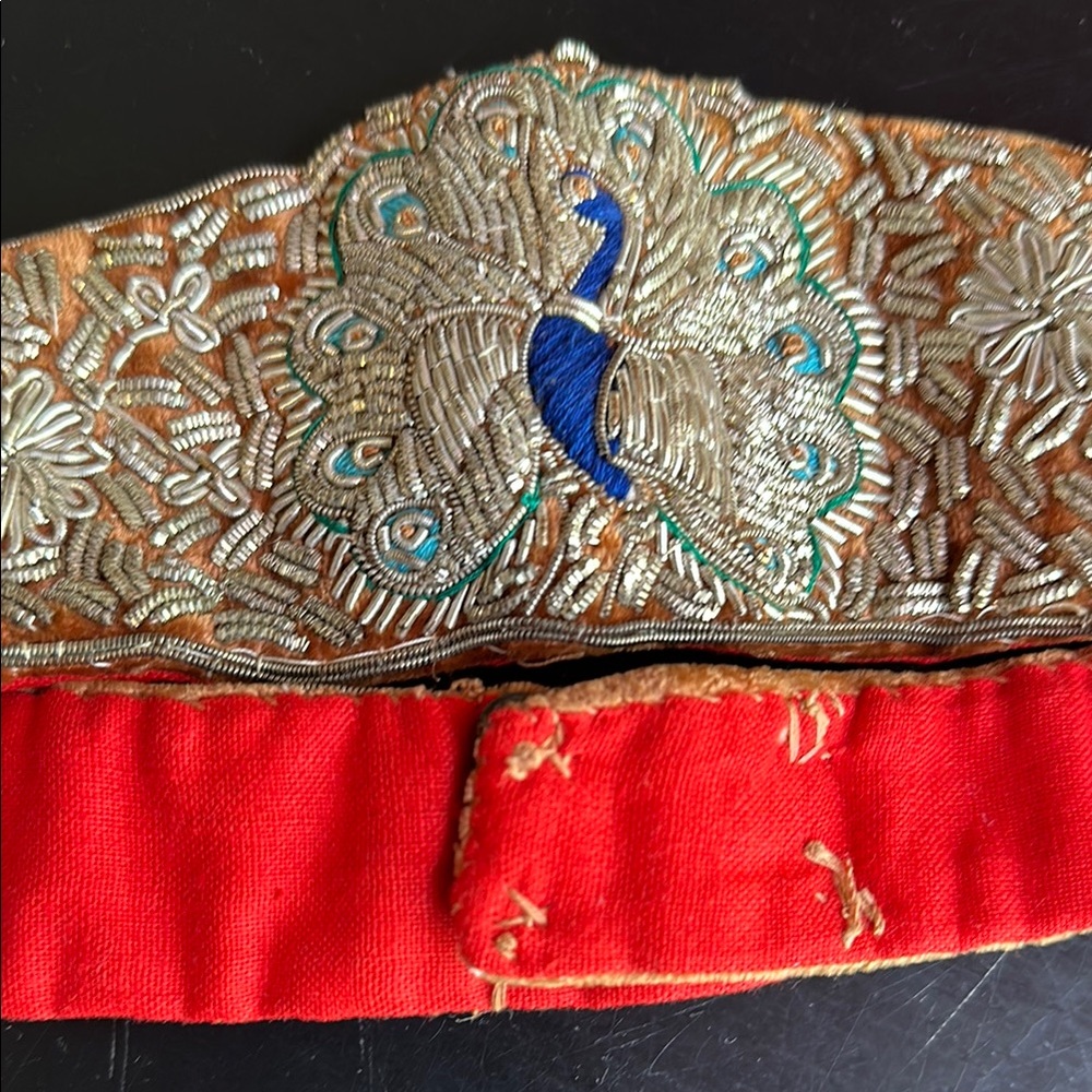 Blue and Gold Ornate Peacock Belt